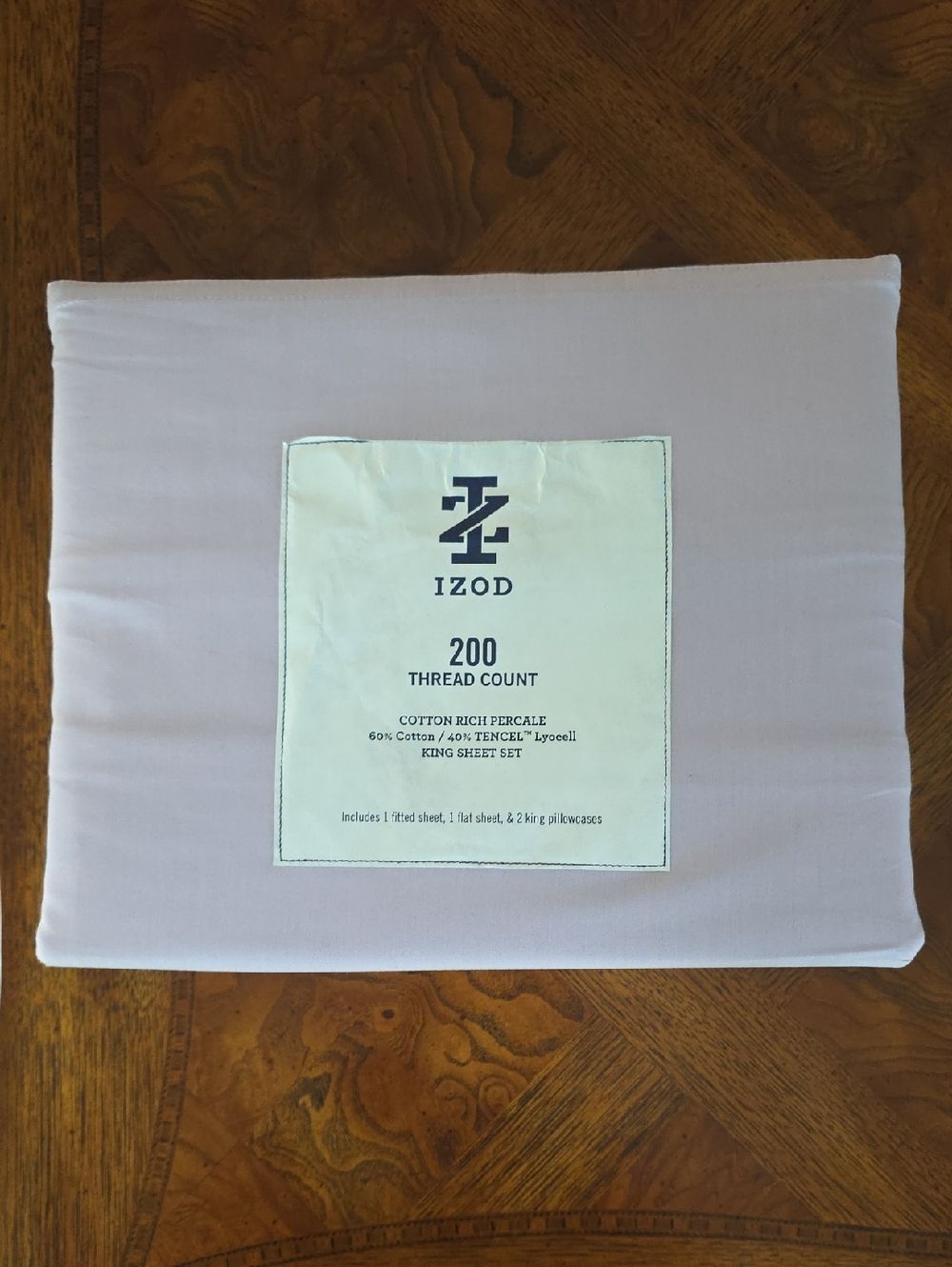 Izod Light Purple Lilac 4-piece King Sheet Set - 200 Thread Count - NEW